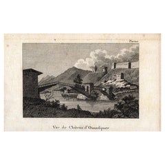 Antique Vue du Chateau d'Ouandipore, Prévost, 1802