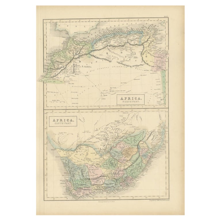 Antique Map of North Africa and South Africa by Black, 1854 For Sale at ...
