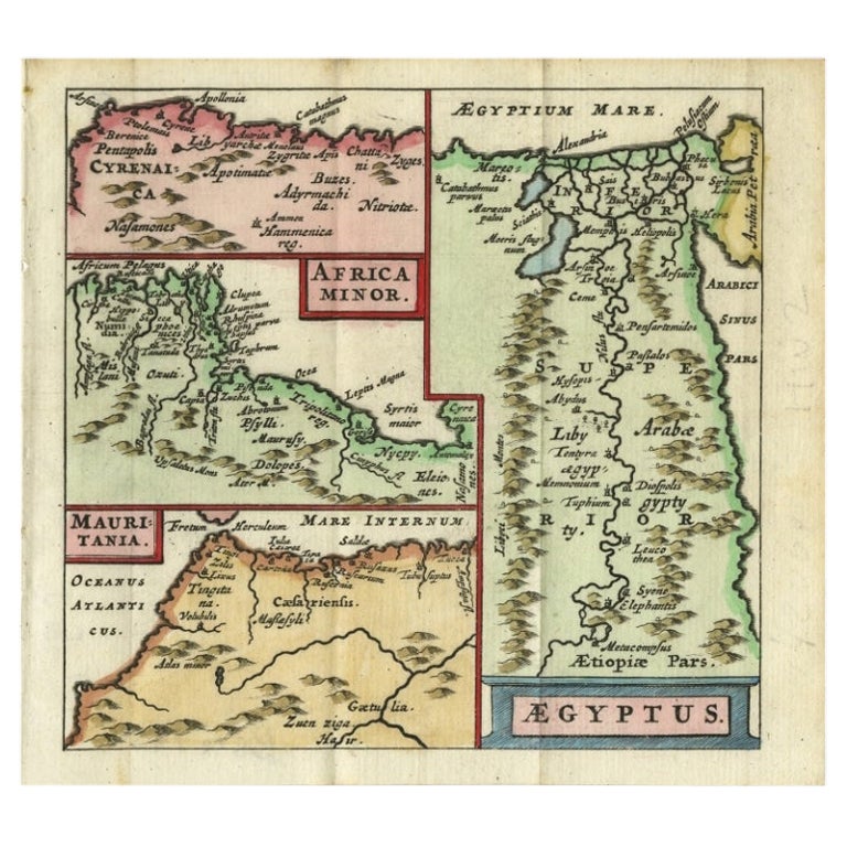 Antique Map of North Africa showing Egypt, Mauritania and Africa Minor, 1672 For Sale