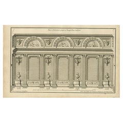 Pl. 6 Antique Architecture Print of the Design of a Gallery by Neufforge, c.1770