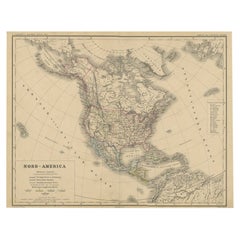 Antique Map of North America by Kiepert, c.1870