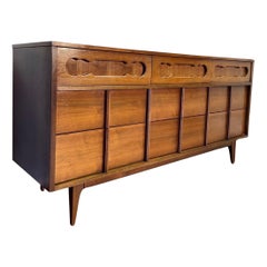 Vintage Mid-Century Modern Dresser 9 Tiroirs Tiroirs à queue d'aronde