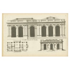 Pl. 6 Antiker Druck von Château De Neuilly von Le Rouge, ca. 1785