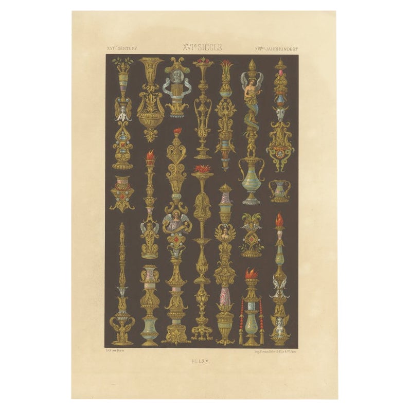 Antique Print of Decorative Art in the 16th Century, 1869