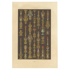 Pl. 64 Antique Print of Decorative Art in the 16th Century by Racinet, 1869