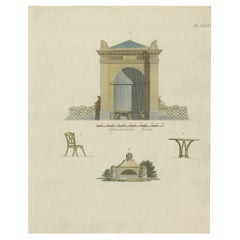 Pl. 76 Antique Print of Garden Architecture by Van Laar, 1802