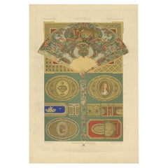 Impression ancienne d'art décoratif au XVIIIe siècle Pl. 88 par Racinet, 1869