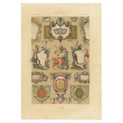Pl. 93 Antique Print of Decorative Art in the 18th Century by Racinet, 1869