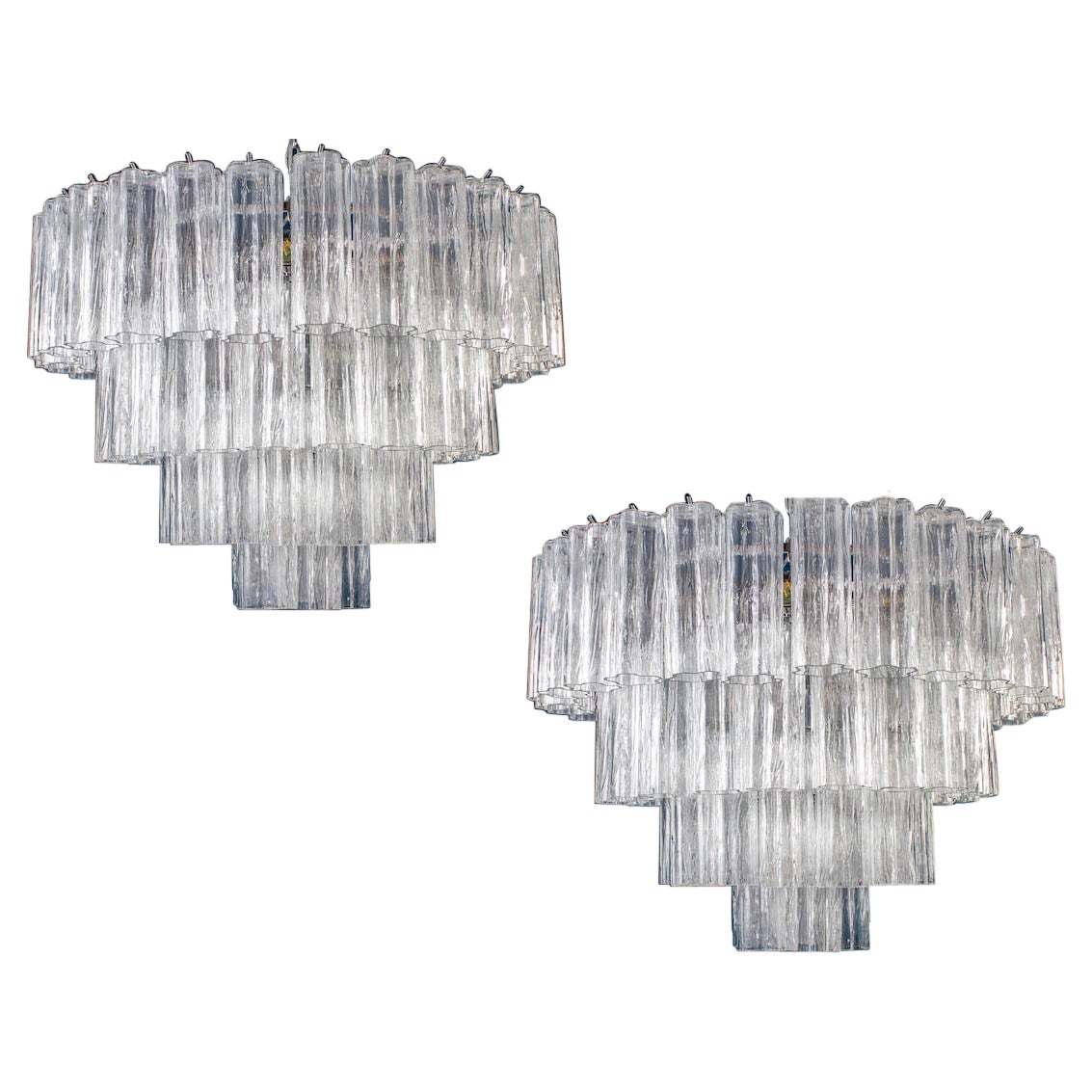 Modern Ice Tronchi Murano Glass Chandelier For Sale
