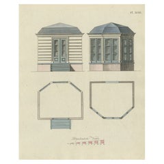 Pl. 93 Antique Print of Garden Architecture by Van Laar, 1802