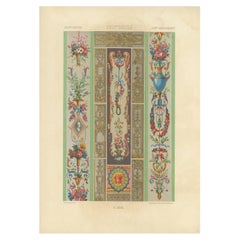 Pl. 97 Antique Print of Decorative Art in the 18th Century by Racinet, 1869