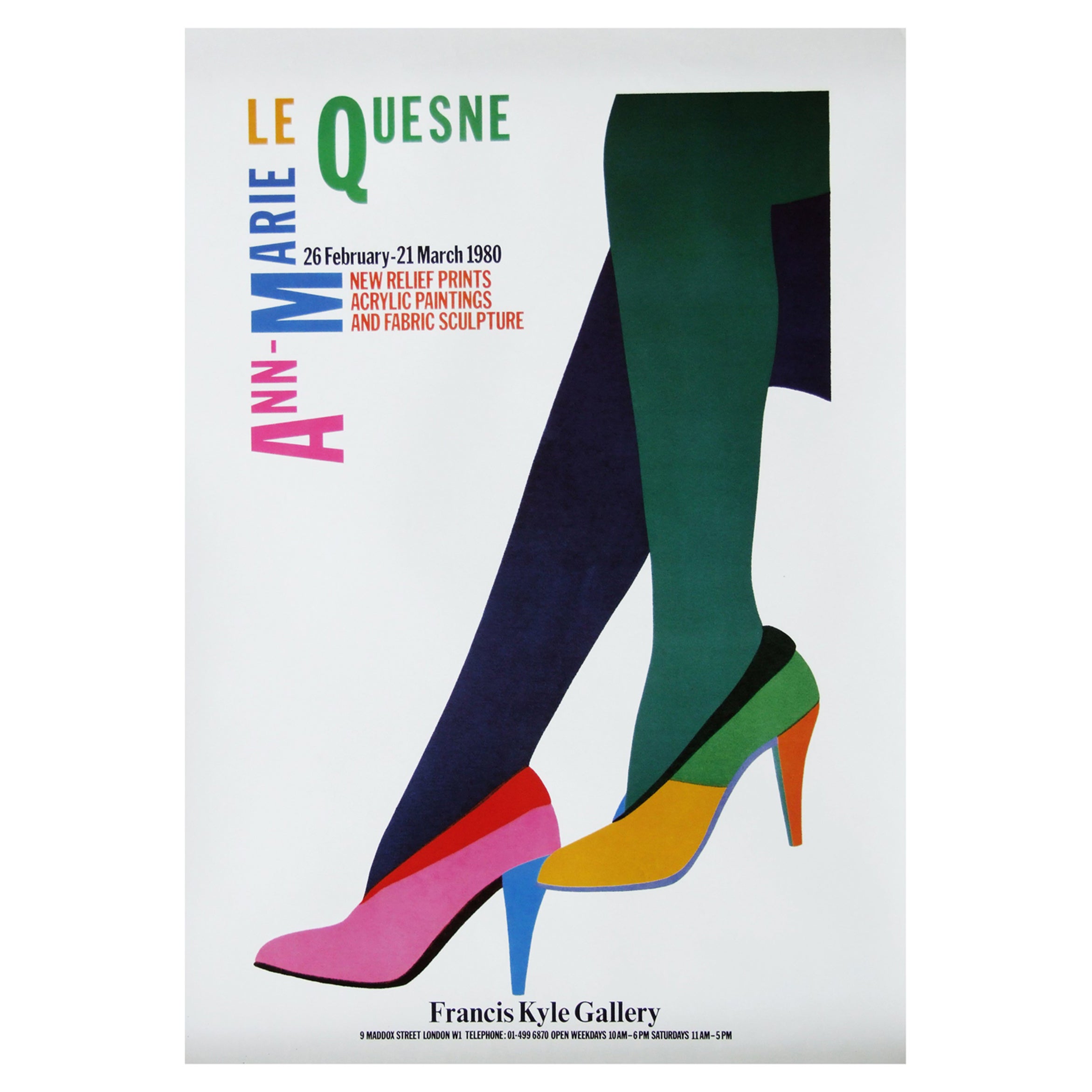 1980s Le Quesne Art Exhibition Poster Pop Art Heels For Sale