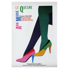 Vintage 1980s Le Quesne Art Exhibition Poster Pop Art Heels