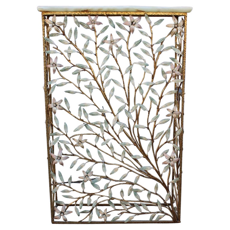 Italian Radiator Cover Midcentury in Carved Iron Parts in Pure Gold ...