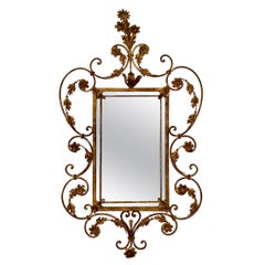 Mid Century Brass Floral Sculpture Mirror by Hans Kögl, around 1970