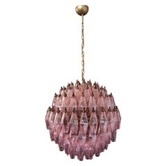 Amazing Spherical Murano Poliedri Candelier, 140 Pink Poliedri