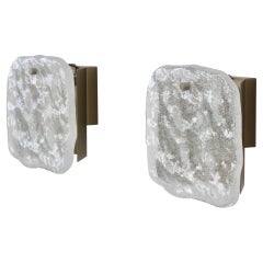 1 of 5 Kalmar Pulegoso "Foam" Glass Nickel Wall Lights, Lamps or Vanity Sconces