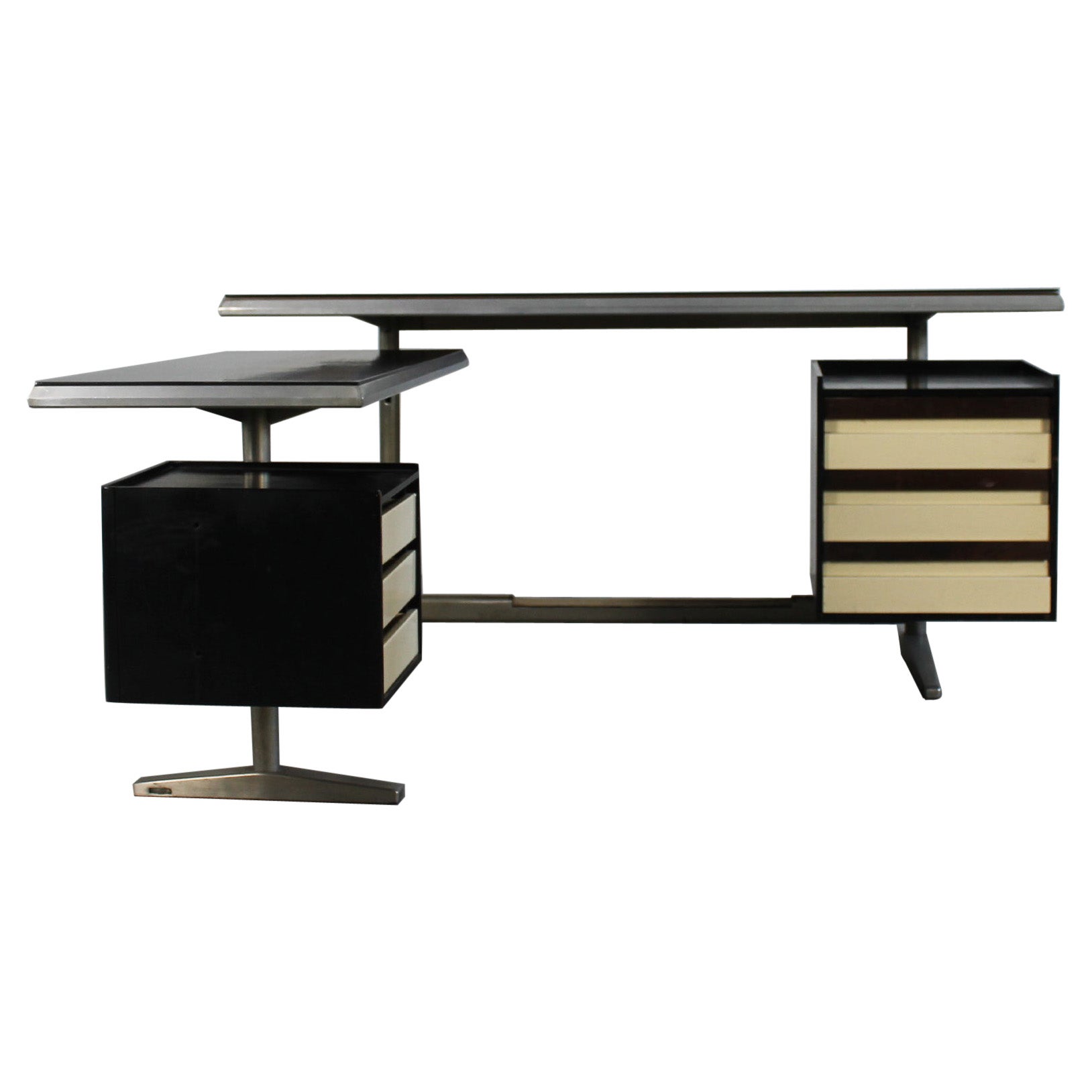 Studio PFR Office Desk with Drawers in Metal and Wood by Rima 1965 Italy