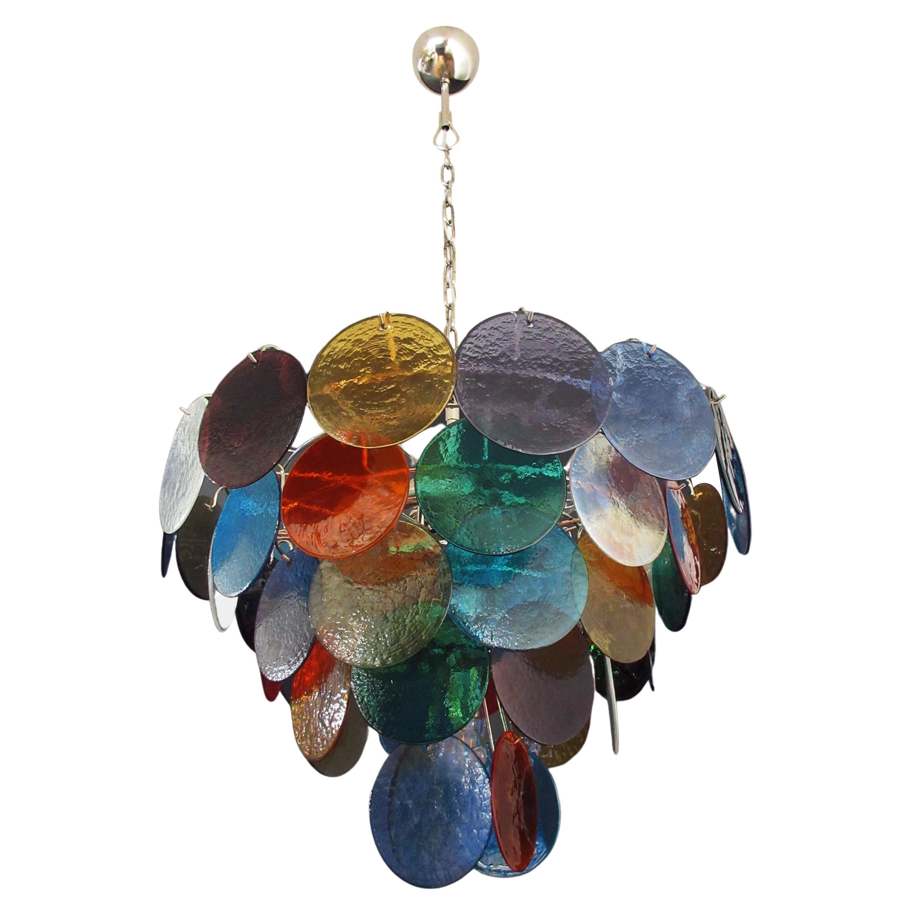 High Quality Murano Chandelier Space Age, 50 Multicolored Glasses For Sale