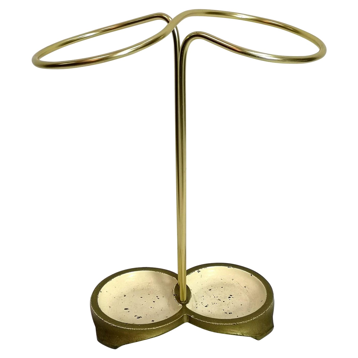 Brass and Steel Mid-Century Modern European Umbrella Stand, 1970s For Sale