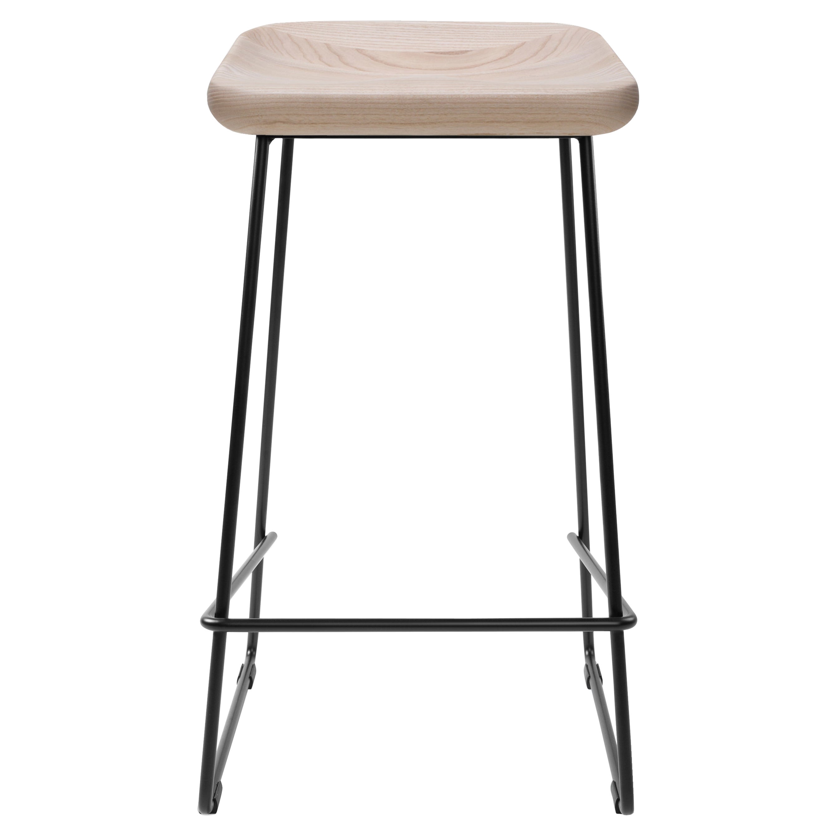 Stylish and Comfortable Counter Stool Wave with Ash Solid Wood Seat and Steel Framee. Discover the perfect seating solution for your bar or kitchen counter with the Counter Stool Wave with Ash Solid Wood. Made with a comfortable counter stool wave