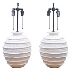 Pair of Custom Plaster Abby Table Lamps