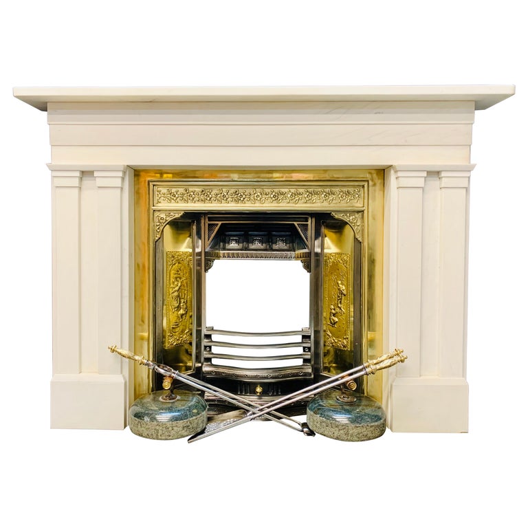 Large Scottish William iv Manner Statuary Marble Fireplace Surround For Sale