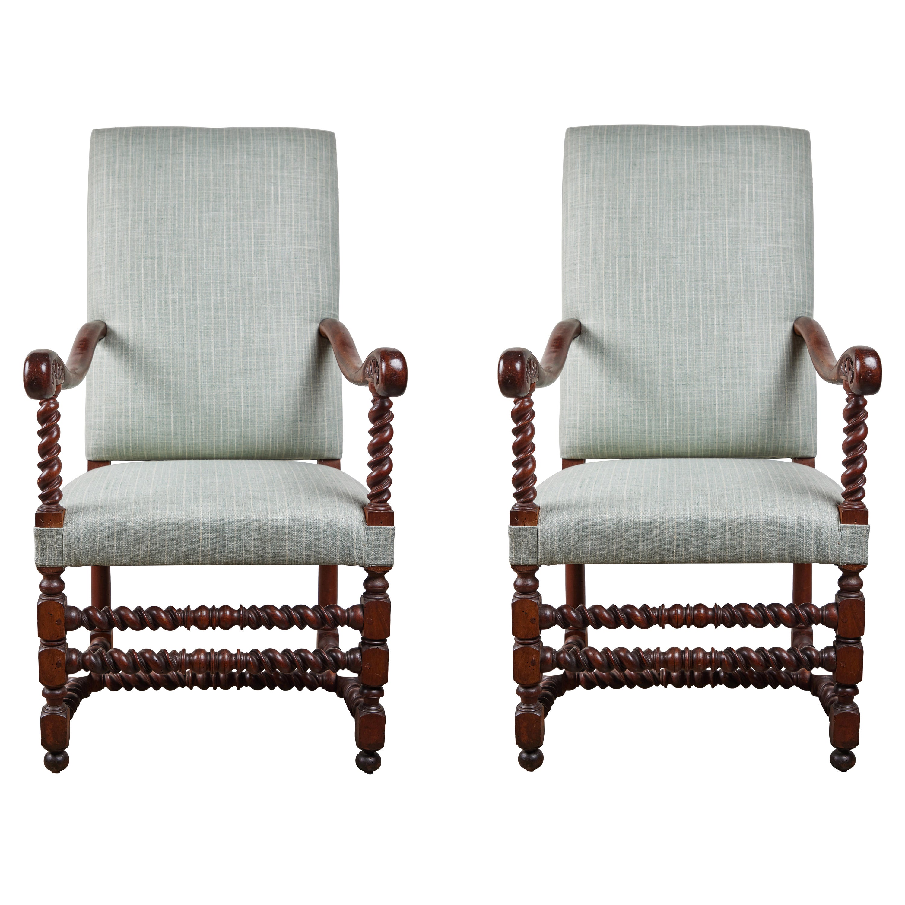 Pair of 19th Century Hall Chairs For Sale