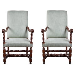 Antique Pair of 19th Century Hall Chairs