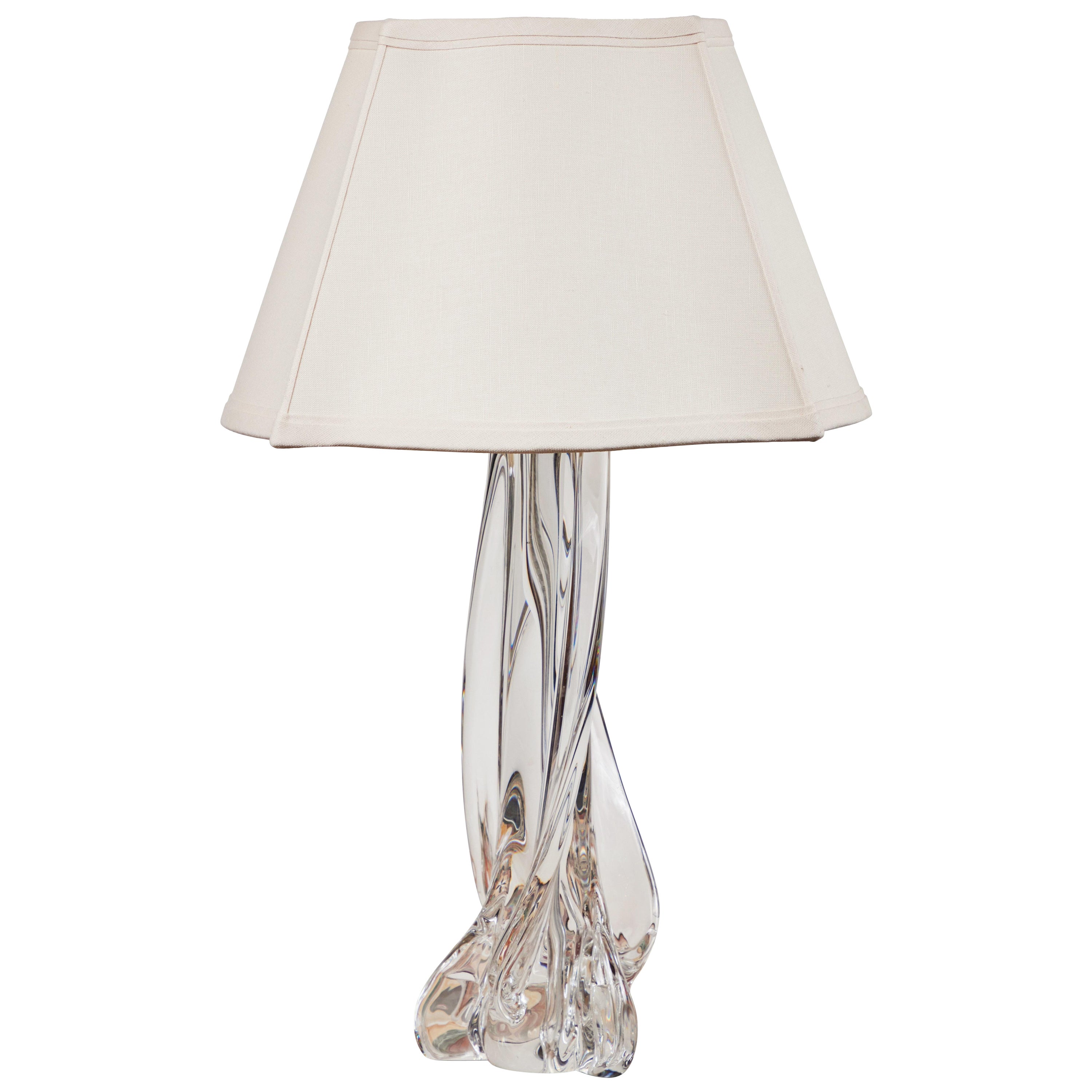 Serpentine, Crystal Table Lamp For Sale