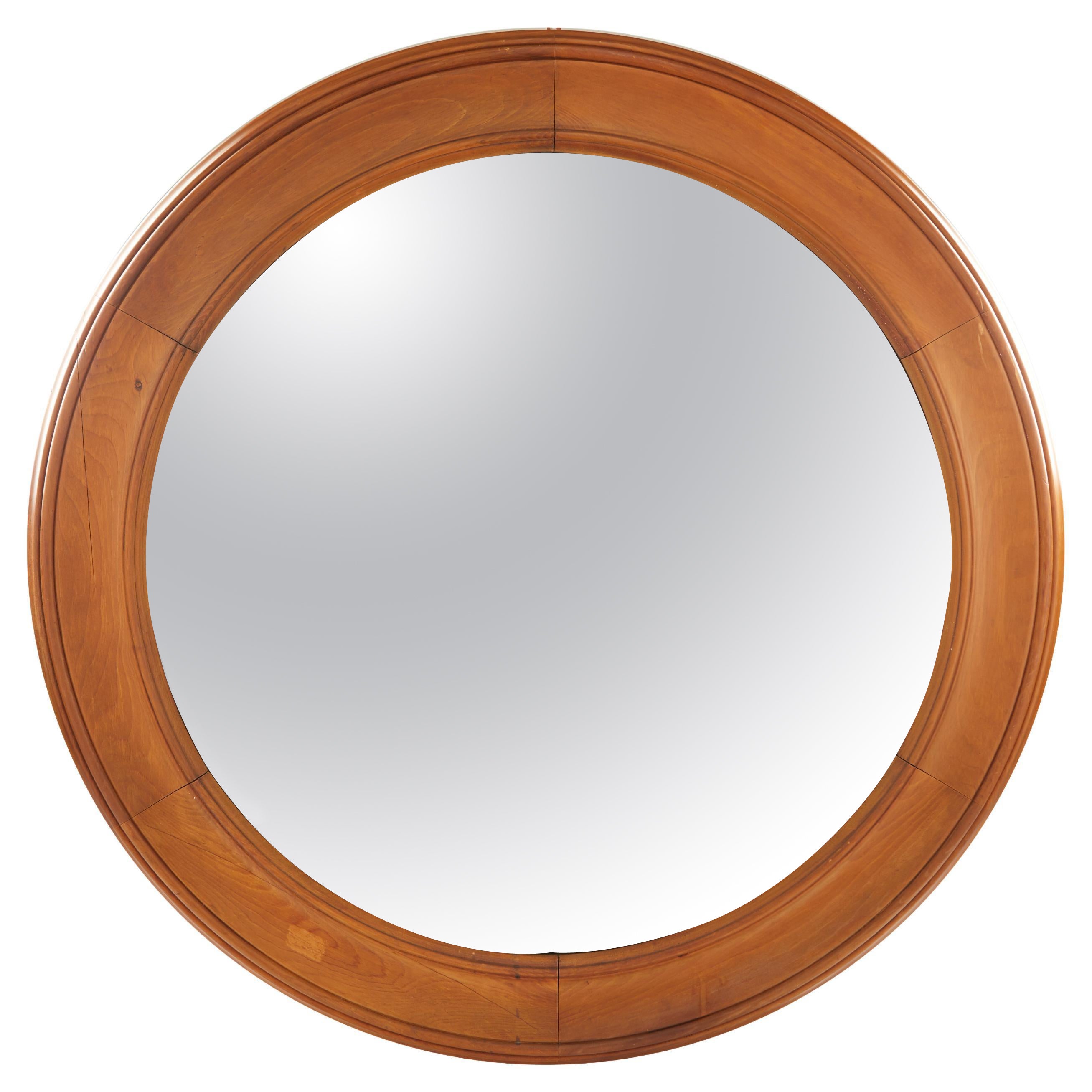 Large Antiqued Pink Convex Mirror For Sale at 1stDibs