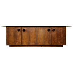 Monumental Sergio Rodrigues Jacaranda Rosewood & Granite Credenza, 1960s Brazil