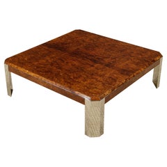 Leon Rosen for the Pace Collection Burled Wood Coffee Table, circa 1970s
