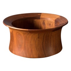 Mid Century Modern Sculptural Walnut Decorative Serving Bowl