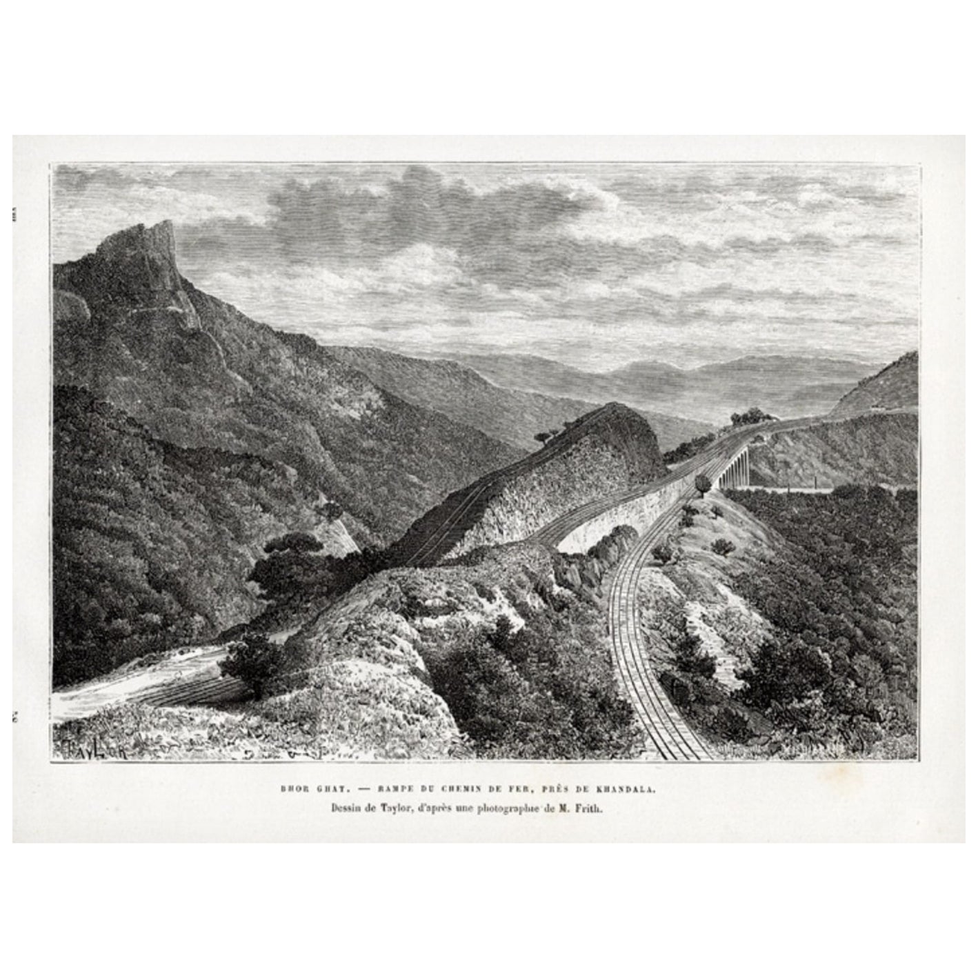 Bhor Ghat a Mountain Passage Between Karjat & Khandala, Maharashtra, India, 1883 For Sale