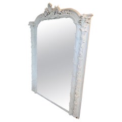 19th Century French Wood and Stucco Large Mirror, 1890s
