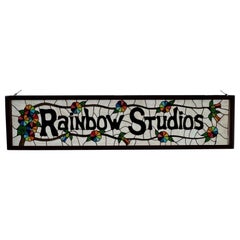 20th Century Vintage Stained Glass Window Rainbow Studios