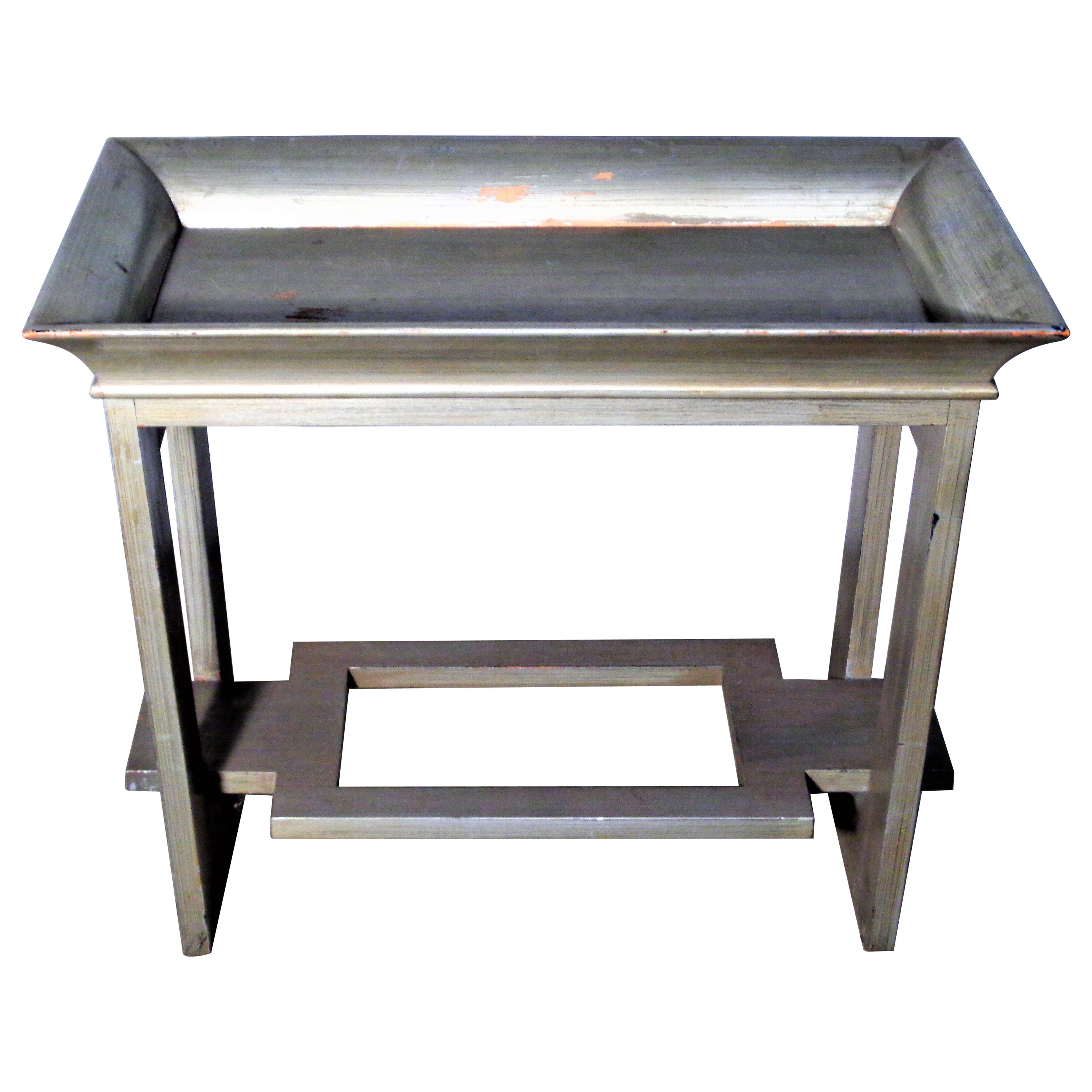 1940's Silver Leaf Tray Top Table For Sale
