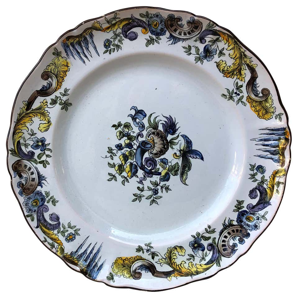 French Faience Nautical Pattern Plate, circa 1900 For Sale at 1stDibs