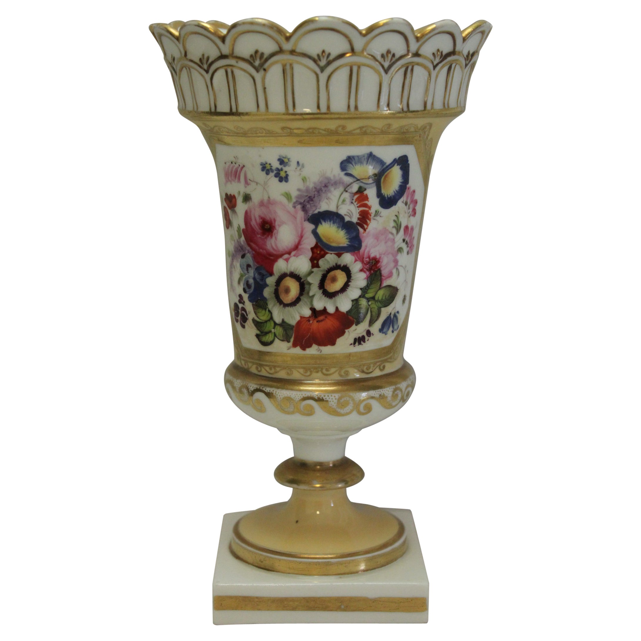 Hand Painted and Gilded Vase Att. to Minton For Sale at 1stDibs