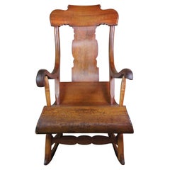 Antique 19th Century Early American Maple Bentwood Rocking Arm Chair
