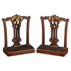 American Bookends in the form of a Chippendale Chair Back, Bradley & Hubbard