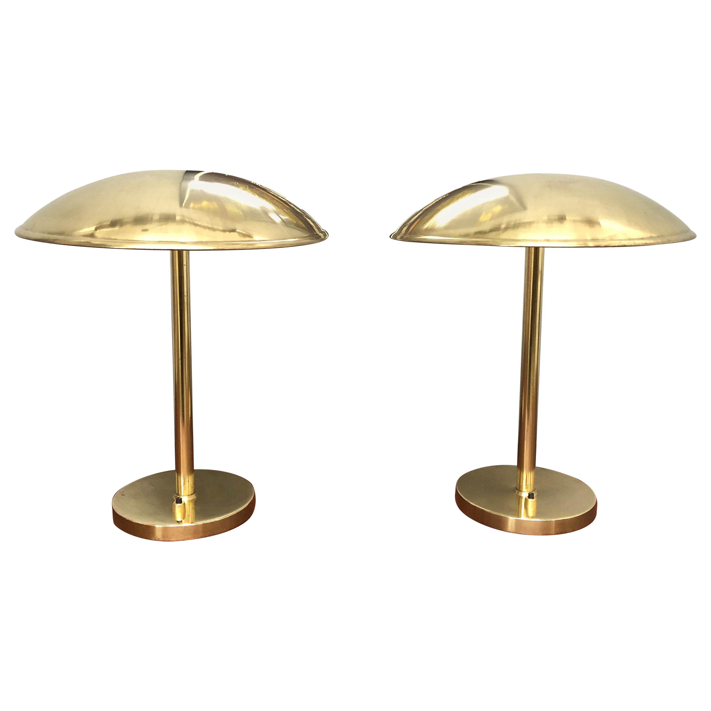 A Pair of Danish Modernist Table Lamp in Brass from the 1940s by Lyfa