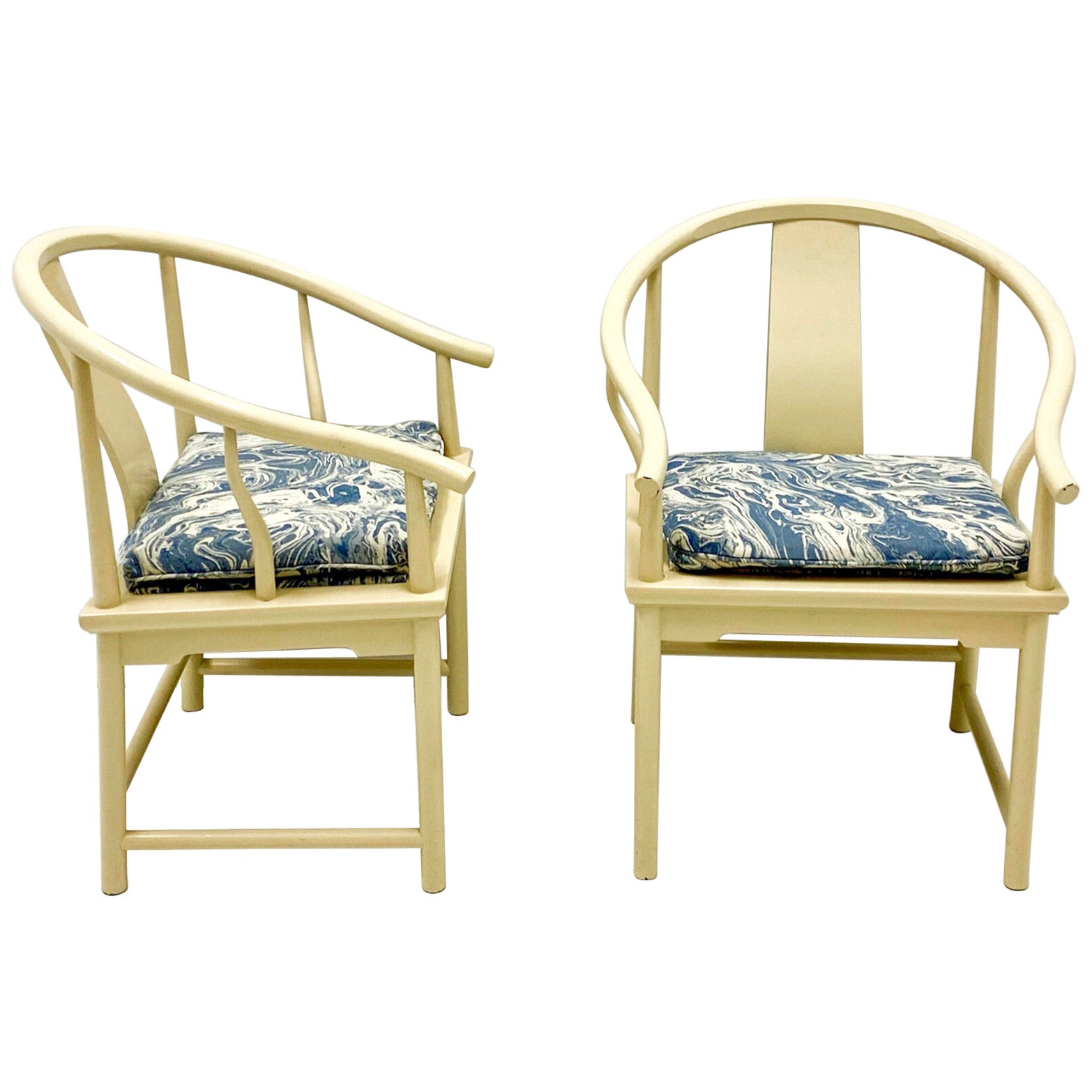 1970s Ming Style Arm Chairs by Baker Furniture Company, Pair