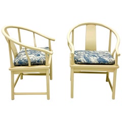 Vintage 1970s Ming Style Arm Chairs by Baker Furniture Company, Pair
