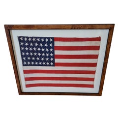 Antique American 46 Star Linen Flag, circa 1908