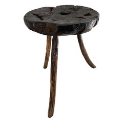 19th Century Hardwood Stool from Mexico