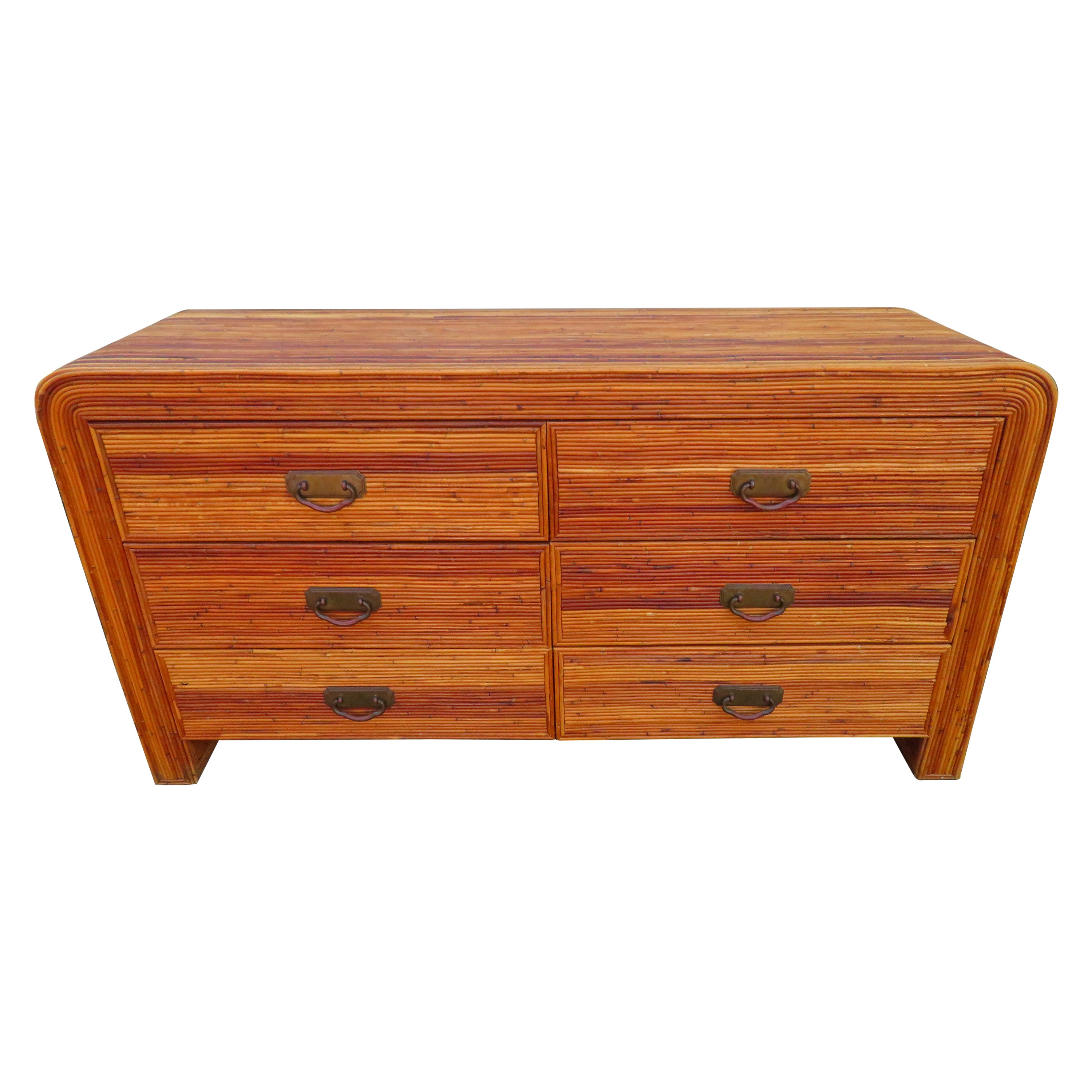 Fantastic Pencil Reed Rattan Credenza Mid-Century Modern For Sale
