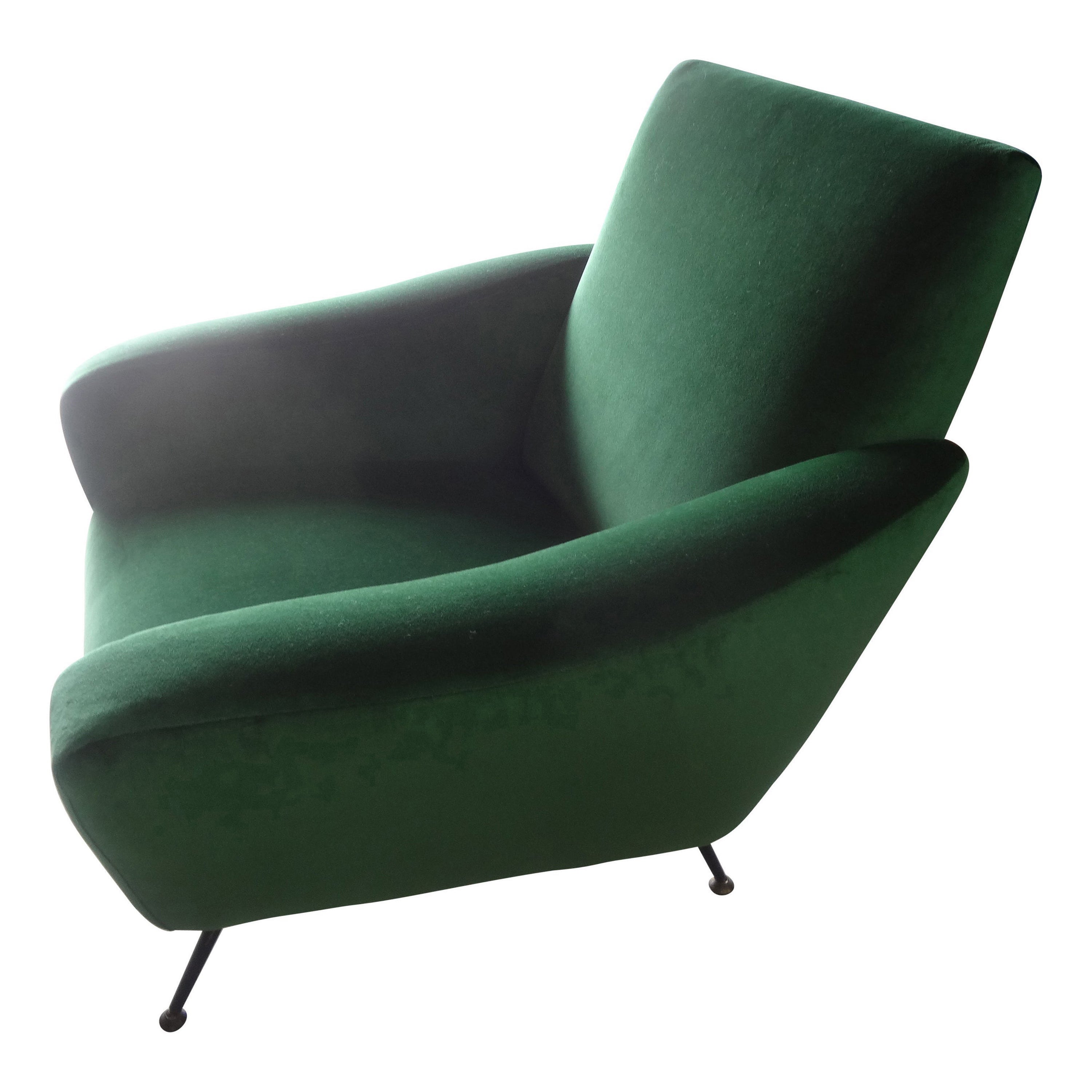 Italian Sculptural Lounge Chair in the Manner of Gio Ponti