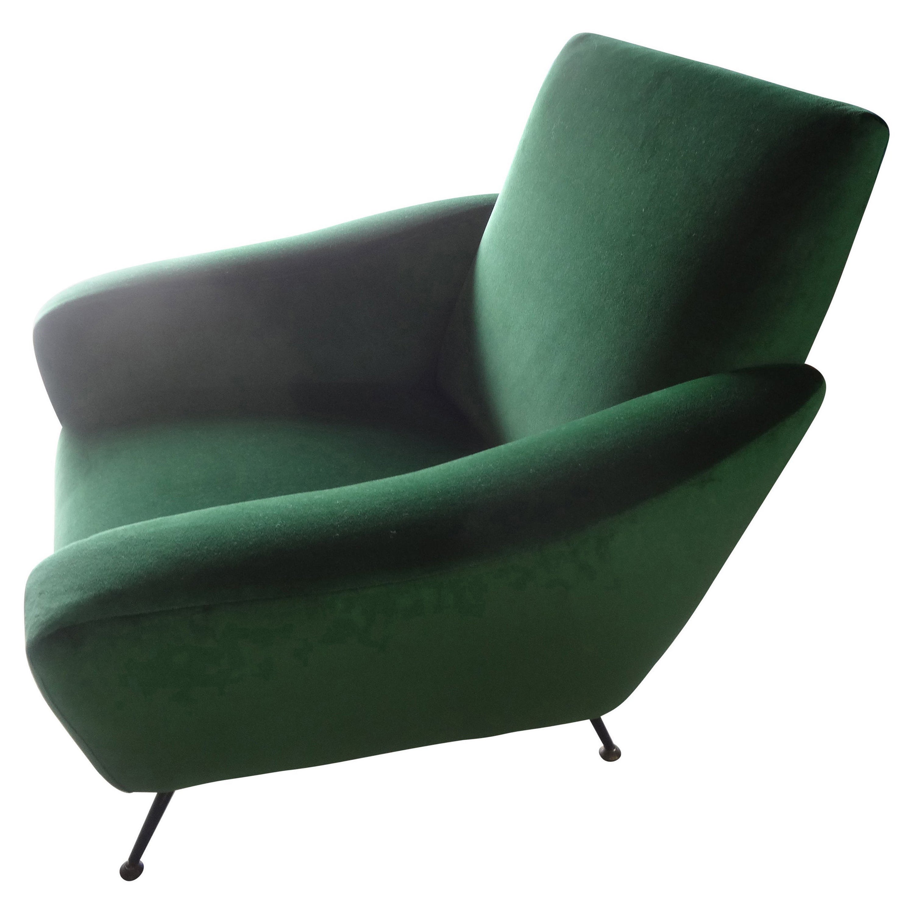Italian Sculptural Lounge Chair in the Manner of Gio Ponti For Sale